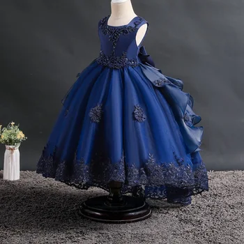 Yoliyolei Elegantiškas Uodega Mergaičių Šalis Suknelė Suderinta Ilgai Gėlių Mergaitė Inscenizacija Drabužių, Rankų Retro Siuvinėjimo Vaikai Suknelės 191104