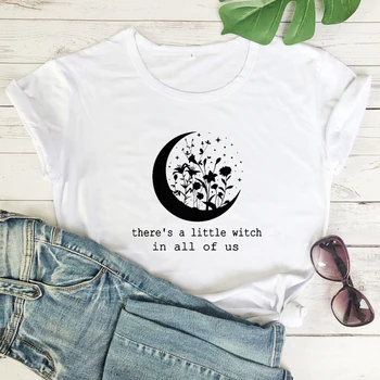 Yra Šiek tiek Ragana, Į Mus Visus T-shirt Estetinės Witchy Moteris Gotikos Marškinėlius Derliaus Ragana Magija Hipių Top Marškinėliai 29931