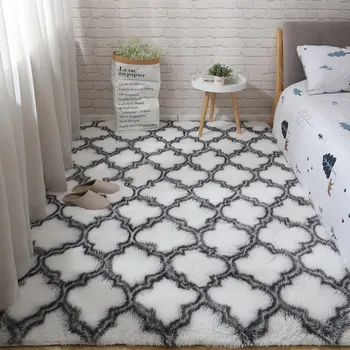 Šiaurės ins kambarį kilimas naktiniai pliušinis grindų kilimėlis tatamio stačiakampio formos nuskaitymo kilimas sutirštės didelio tankio akytojo kilimas