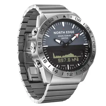 ŠIAURĖS KRAŠTO Smart Watch Vyrų Kraujo Spaudimo Monitorius Full Steel Kompaso, Aukščiamačio Nardymo Kvarco Verslo, Sporto Skaitmeninis Smartwatch 162434