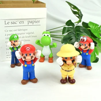 10CM, Super Mario Anime Modelis Lėlės Mario Bros Luigi Yoshi Žaislų Veiksmo Žaislas Pav surinkimo Figūrėlė, Vaikams, Gimtadienio Dovanos