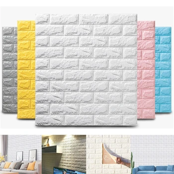 10vnt 3D Sienų Lipduko Plytų Imitacija Miegamojo Puošmena Vandeniui lipnios Tapetai Gyvenamasis Kambarys, Virtuvė, TV Foną