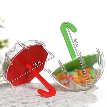 12Pcs Mini Plastiko Skėčio Formos Saldainių Dėžutė Vestuves Džiaugtis Apdaila
