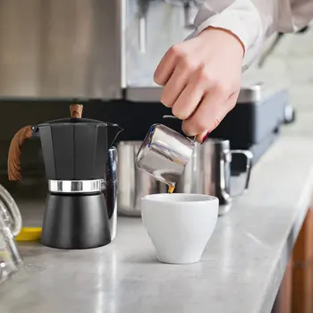 150/300ML Aliuminio Kavos virimo aparatas Moka kavinukas Espresso Sietelis Puodą Praktinių Tinka Elektros Viryklės, dujinės Viryklės