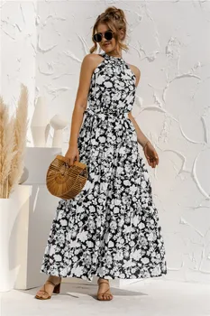 18 Spalvų Moterims Gėlių Maxi Suknelės Rankovių Bohemijos Boho Ilgai Sundress Moterų Suknelės Atsitiktinis Vasaros