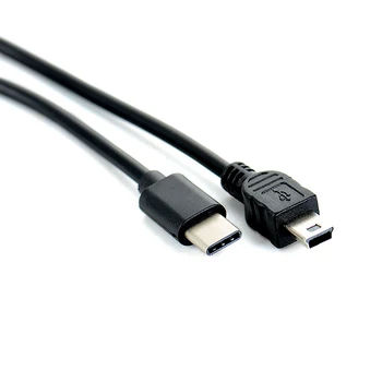 1pc USB Tipas-c, Mini USB Kabelis, USB-C Vyrų Į Mini-B Male Konverteris Adapteris Sukelti Duomenų Kabelis
