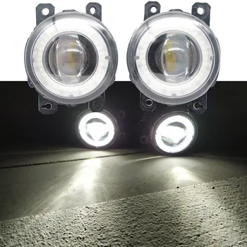 2 vnt Automobilių Objektyvas LED Rūko Žibintai Angel Eye DRL Dienos Runinng Šviesos Lempa 