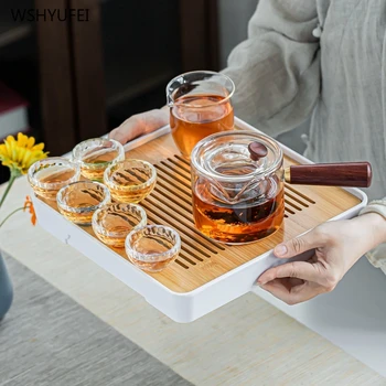 2 vnt./daug Aukštos kokybės Kinų stiliaus stiklo Arbatos Puodelius kelis spalva Skaidri arbatos dubenėlį Atskirų Taurės Teaware Priedai