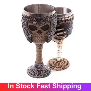 200ml Gotikos Wine Goblet Būti Dragon Claw Viking Skeletas Šviesą Nerūdijančio Plieno&Dervos Vyno taurė Helovinas Dovana Baras Drinkware