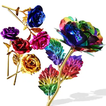 2019 Naujas 24K Auksu Rose Multi-Color Padengta Rožių Romantiška Valentino Dieną, Meilužis, Draugas-Geriausia Dovana DSUK