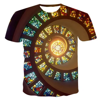2020 metų vasaros populiariausių hip-hop ' o T-shirt mados Harajuku stiliaus viršaus į 3D spalvų meno spausdinti vyrų ir moterų topai
