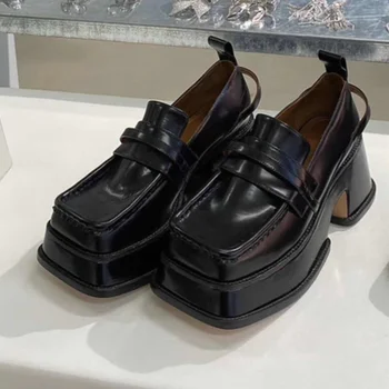 2020 naujas aikštėje kojų britų stiliaus platforminiai batai moterims retro didįjį pirštą visus-rungtynės mokasīni, platformos aukšto kulno mažas odos batai wo