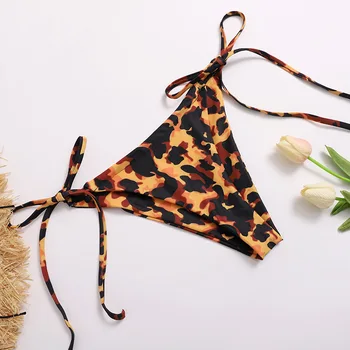 2021 Naują maudymosi kostiumėlį Bikini Leopard Pav Dvipusis Audinys Seksualus Moterų Dalijimosi 2 Gabalas Rinkiniai