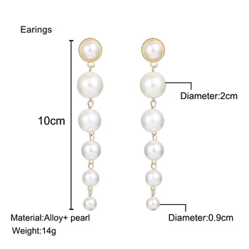 2021 naujų kūrybinių paprasta dydžio dirbtinių perlų ilgai moteriški Auskarai madinga atmosferą, auskarai, papuošalai, aksesuarai, didmeninė
