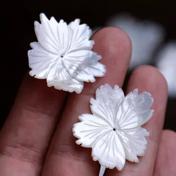 20pcs Didmeninės gamtinių perlamutru gėlių DIDELIS gėlių gražus papuošalų shell pakabukas