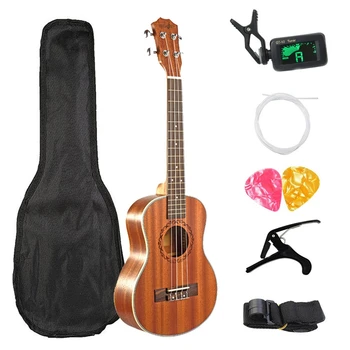 23 Colių Koncertas Ukulėle Rinkiniai Raudonmedžio 4 Stygos Havajų Mini Gitara su maišeliu Pradedantiesiems Muzikos Instrumentai