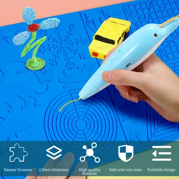 3D Spausdinimo Pen Silikono Dizaino Kilimėlis Šabloną Piešimo Priemones, Silikono Padas Piešimo Priemones Vaikams ir Suaugusiems