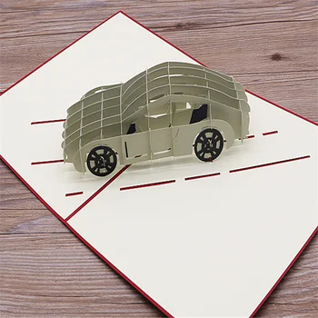3D Sveikinimo Automobilių Kortelės Pop-Up Gimtadienio Atvirukai 