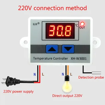 3pcs 220V Skaitmeninis LED Temperatūros Reguliatorius 10A Termostato Jungiklį Zondo Smart Temperatūros Kontrolės Sistema Žvalgybos Šeimos