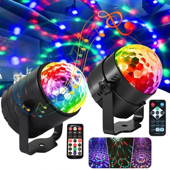 3W RGB LED Etapo Poveikį Žibintai Garso Aktyvuotas Sukasi Pupelių DJ Disco Ball Šalies Mirksėtų Žiburiai, Namų Grupė Kalėdų Kalėdos