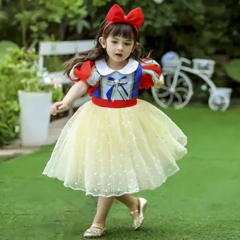 4PCS Kūdikių ispanijos Vintage Drabužių Girls Lolita Dress Vaikiška Mergaitė Princesė Suknelės Vaikų Diena, Gimtadienis Kamuolys GZB002