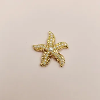 50pc 20mm Aukso spalvos Lydinio Pearl Žvaigždė žavesio dėl audinys/vestuvių plaukų Papuošalai Išvados dėl 