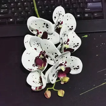 6Heads/filialo nekilnojamojo liesti plastiko, Dirbtinės Gėlės Orchid netikrą Drugelis Drugelis Orchidėjų Namų lentelė, Vestuvių Dekoravimas flores