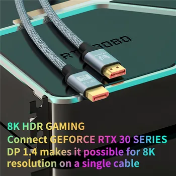 8K Displayport Cable,Anmck Dvikryptis Pastovaus Perdavimo VB VB 1.4 8K@60Hz Kabelis UHD Nailono Tinklelio Display Port Švino