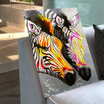 Aavv Gyvūnų Zebra aliejaus tapybai, drobė sienos piešimo kambarį frameless nuotrauką