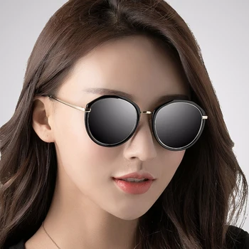 Acetato Rėmelis moteriški Saulės akiniai Poliarizuoti Veidrodis Objektyvas Prabangos Ponios Dizaineris Akiniai nuo saulės, Akiniai Moterims oculos 3050