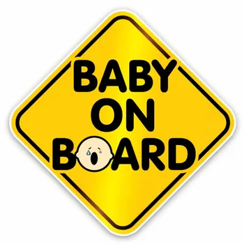 Aliauto Saugos Dėmesio Ženklas Gražių Automobilių Lipdukas Aukštos Kokybės Cry Baby on Board PVC Saulės Decal Priedai,15cm*15cm