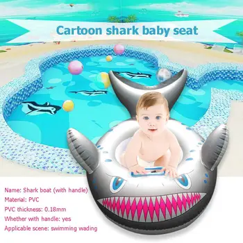 Animacinių Filmų Ryklys Pripučiami Kūdikių Maudymosi Žiedas Vaikiška Kaklo Plaukti Ratas Sėdynės Plaukimo Kūdikių Reikmenys Kaklo Žiedas Vamzdis Saugos