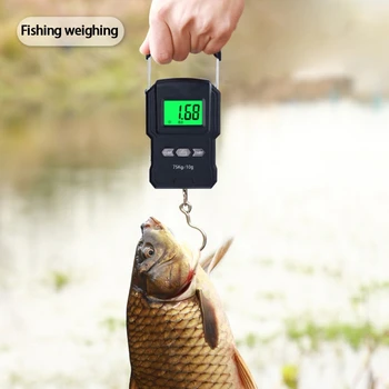 Apšviestas LCD Ekranas 165lb/75kg Žvejybos Masto Matavimo Įrankiai, Elektroninė Balanso Skaitmeninis Žvejybos Pašto Kabinti Kablys Masto Weighi
