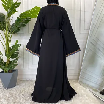 Artimųjų Rytų Mados Šifono Spausdinimo Kuklus Skraiste Musulmonų Moterims Turkijos Caftan Kaftan Islamo Drabužių Maxi Kimono Dubajus Abaja