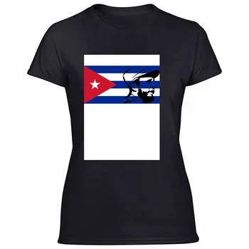 Asmeninį Individualų Kubos Vėliava - Fidelio Castro T-Shirt Medvilnės Raukšlių Komiškas Moterų Tshirts Moteris Aukštos Kokybės