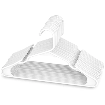 Baltos spalvos Plastikinės Pakabos, Plastikiniai Drabužių Pakabos Puikiai tinka Kasdieniniam Standarto Naudojimas, Drabužių Pakabos (Baltos spalvos, 20 Pak)