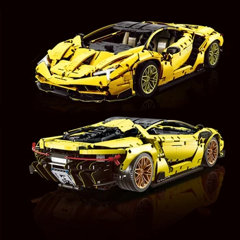 CADA 3842PCS 1:8 Scale Lamborghinis Sporto Transporto priemonės Blokai Miestas Greičio Lenktynių Automobilio Modelį SS Plytų Automobilių Žaislai, Dovanos Vaikams