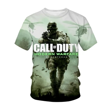 Call Of Duty Modern Warface 3D Print T-shirt Populiariausių FPS Šaudymo Žaidimas Streetwear Vyrai Moterys Mados Marškinėliai Sporto Tees Viršūnes Vyras