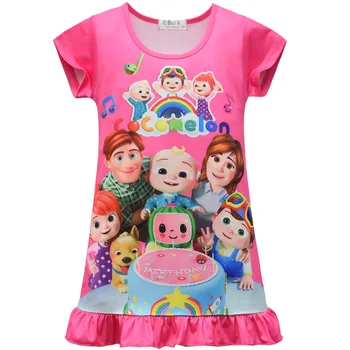 Cocomelon Marškinėliai Vaikams Princesė Vasaros Naktį Suknelė Vaikų Pajama Vaikų Namų Drabužiai, Kūdikių Animacinių Filmų Pižamą Merginos Sleepwear