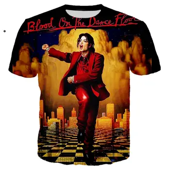 Dainininkas Michael Jackson Marškinėliai 3D Spausdinimo Roko Marškinėlius Unisex Vasarą Madinga Streetwear Hip-Hop Harajuku Mados Negabaritinių Viršūnės