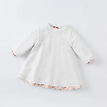 DB19023 dave bella rudenį baby girl mielas lankas gėlių spausdinti suknelė vaikų mados šalis suknelė vaikams kūdikiams lolita drabužiai