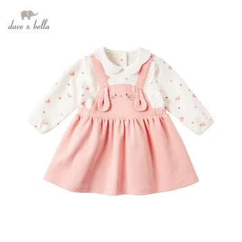 DBM16332 dave bella pavasario baby girl ' s cute cartoon kratinys suknelė vaikų mados šalis suknelė vaikams kūdikiams lolita drabužiai