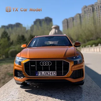 Diecast Automobilio Modelį 2018 Audi Q8 VISUREIGIS off-road transporto priemonė, 1:18 lydinio modeliavimas automobilio modelio 