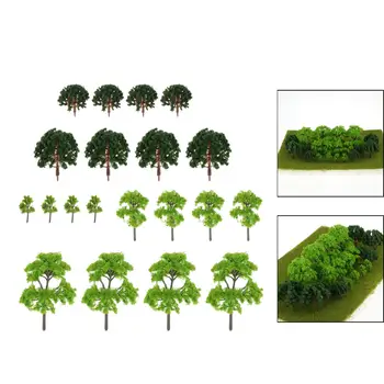 Dirbtinis 20pcs Geležinkelio Medžių Dekoracijos Modelis Žalia Banyan Architektūra, Medžio Miniatiūriniai 1/100 Amatų Projektams Kraštovaizdžio Dekoras