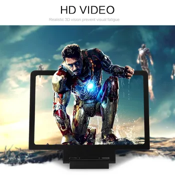 Ekrano Padidinti Didinamojo stiklo, Universalus Lengvas 3D Kino Ekrane Padidinti Ryškus didinamasis stiklas, Eco-friendly HD Projektorius, Stovas Laikiklis
