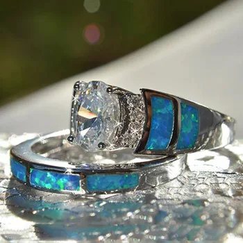 Europos, Amerikos Mados Emalio Crystal Žiedą, Moterims, Sidabro Spalvos Patelės Vestuvės Vestuvinis Žiedas Ponios Papuošalai, Aksesuarai