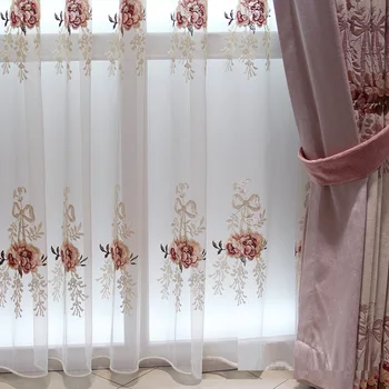 Europos stiliaus prancūzijos langą miegamasis šeniliniai žakardiniai užuolaidų rožinė mergaitė kambarys šiltas mados naujo stiliaus