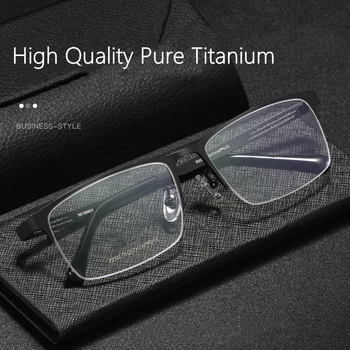 Gryno titano pusė-rėmo akiniai vyrų ultralight didelės kadrų verslo akinių rėmelis paprasta ir madinga, optiniai akiniai F2322
