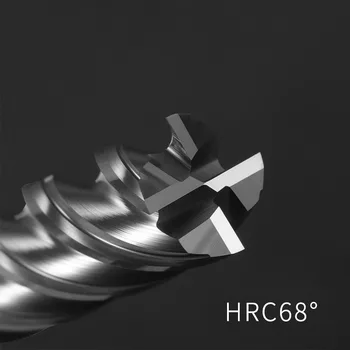 HRC68 Kieto Karbido Pabaigos mills 4 Fleita Volframo Plieno Pjovimo Frezavimo Įrankiai, Veido Malūnas Cutter Nerūdijančio Plieno, Titano Lydinio