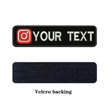 Instagram Logotipą, 10X2.5cm Siuvinėjimo Užsakymą Pavadinimas Tekstas Pleistro Juostelės ženklelis Geležies Arba Velcro Pagrindo Lopai Drabužių, Kuprinės